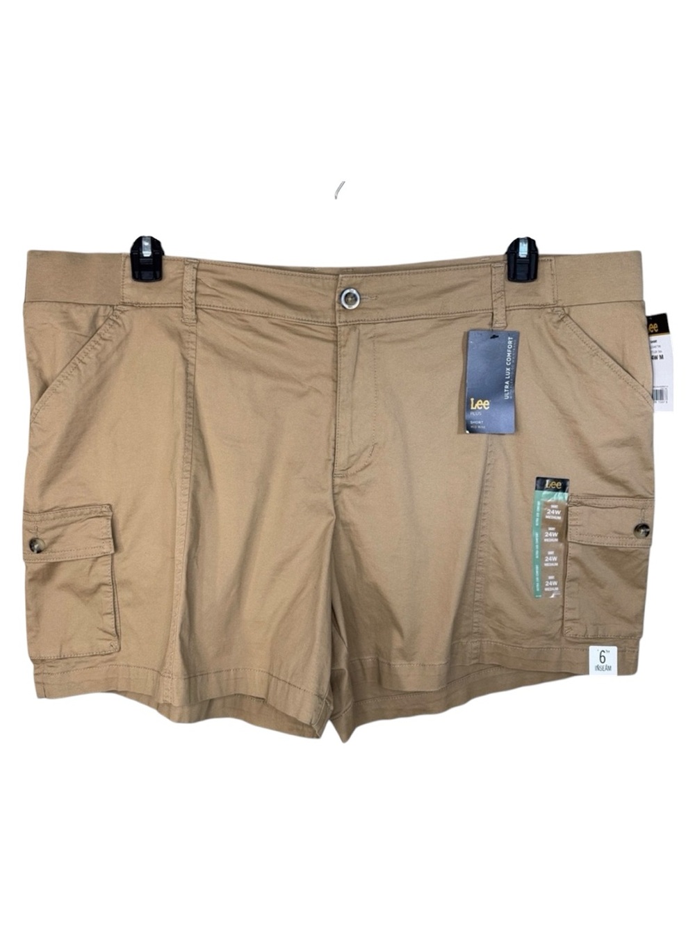 Lee Shorts Tan Cargo Flex-To-Go in Size 24W NWT
